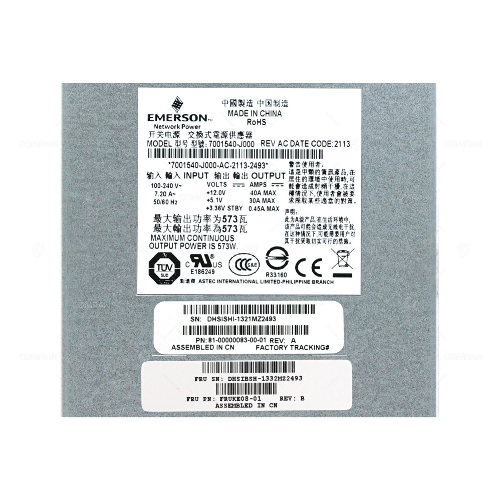 FRUKE08-01 DOT HILL 573W POWER SUPPLY FOR 3530